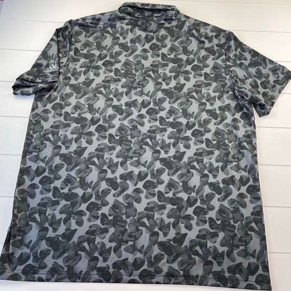 Adidas Gray Black AOP Golf Polo Shirt men's size XL - Picture 2 of 6